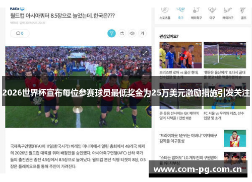 2026世界杯宣布每位参赛球员最低奖金为25万美元激励措施引发关注 2026世界杯宣布每位参赛球员最低奖金为25万美元激励措施引发关注